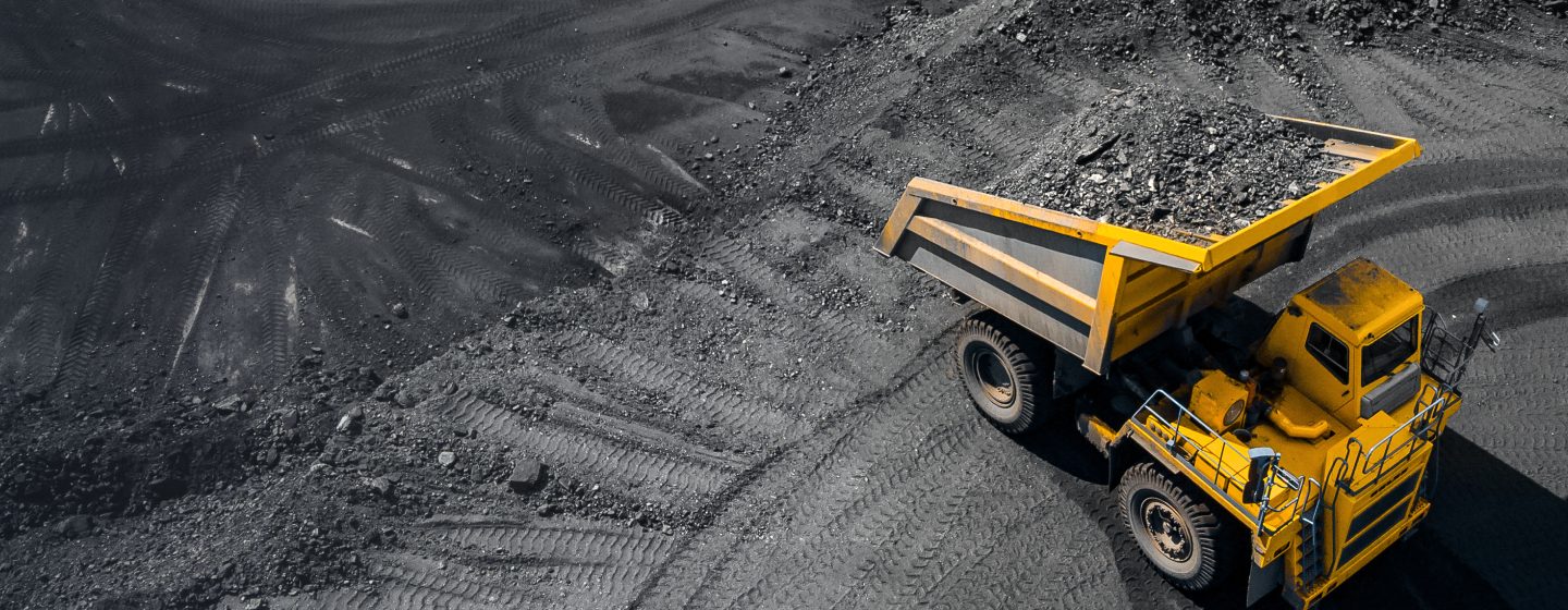 Haul truck carrying ore on a mine site